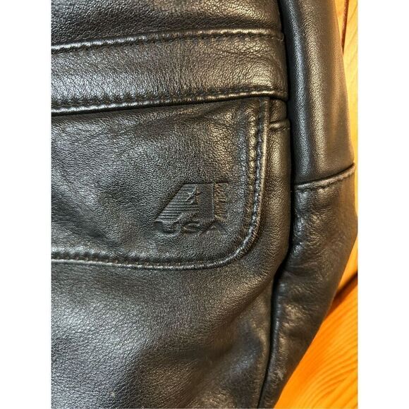 AmeriBag LEATHER Healthy Back Bag Back Pack Sling Shoulder Bag Med 19” BLACK - Picture 2 of 14